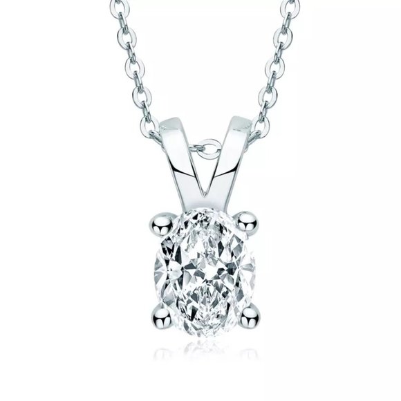 Certified 1ct. t.w. Oval Diamond Brilliant Cut Necklace - Picture 6 of 16